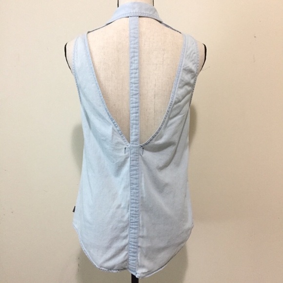 PACSUN Chambray Skull Tank - Picture 2 of 8
